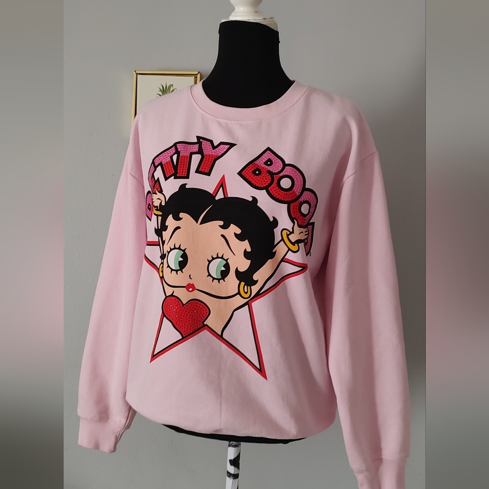Betty Boop Kids Sweatshirt in Light Pink